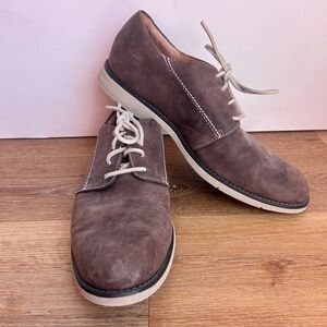 Sperry Top Sider Oxford Distressed Brown Leather Lace Up Men's Dress Shoes S12